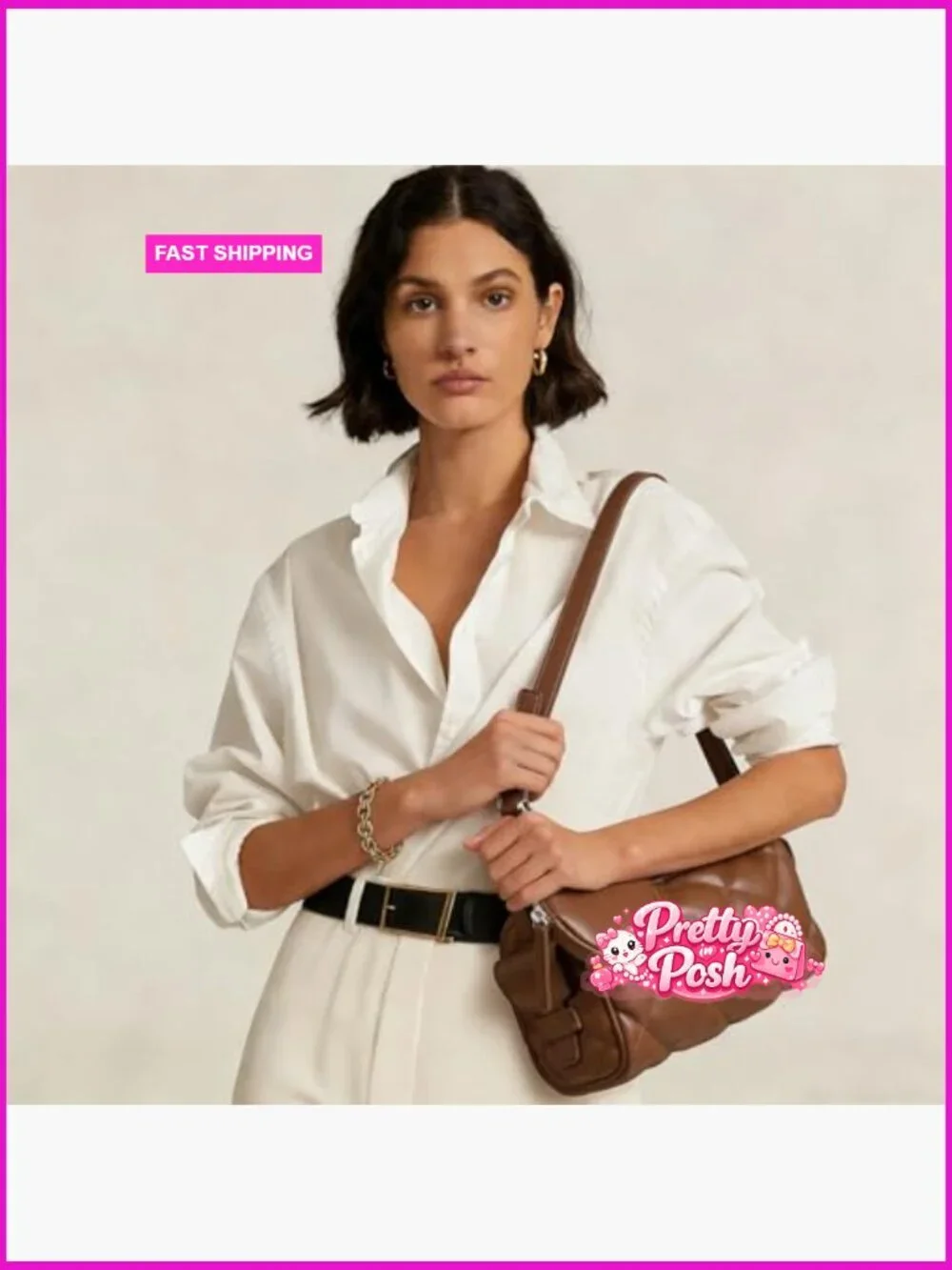Vegan Leather Crossbody Bag Quilted Hobo Purse Adjustable Strap
